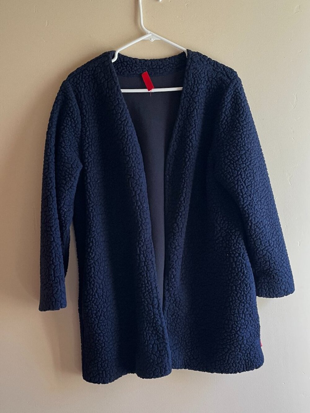Blue Sherpa Boucle Plush teddy Fleece jacket Coat preppy lagum lagenlook winter